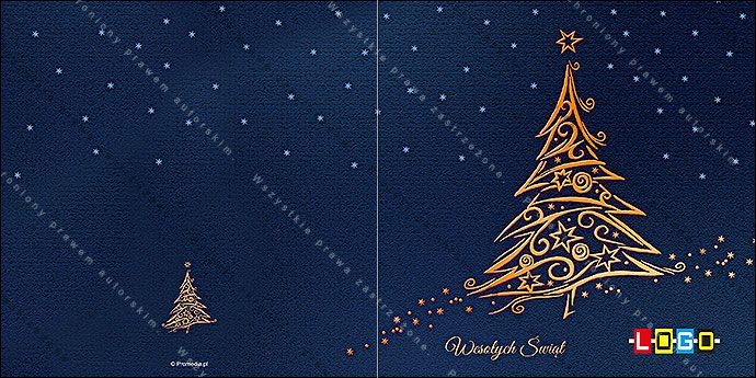 Projekt kartki świątecznej dla firm BN2-064 awers