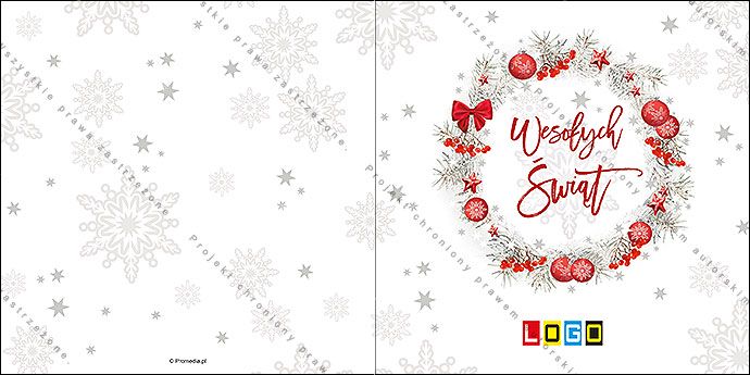 Projekt kartki świątecznej dla firm BN2-067 awers