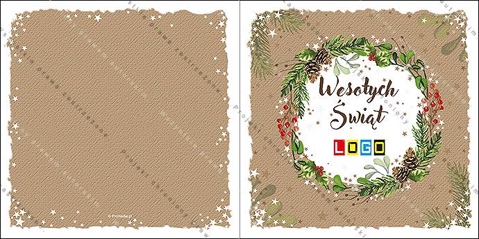 Projekt kartki świątecznej dla firm BN2-093 awers