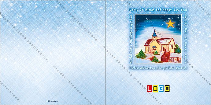 Projekt kartki świątecznej dla firm BN2-100 awers