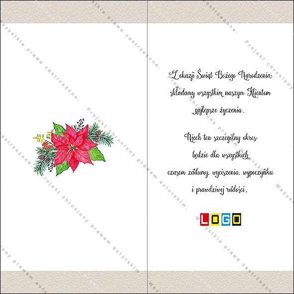 Projekt kartki świątecznej dla firm BN3-023rewers