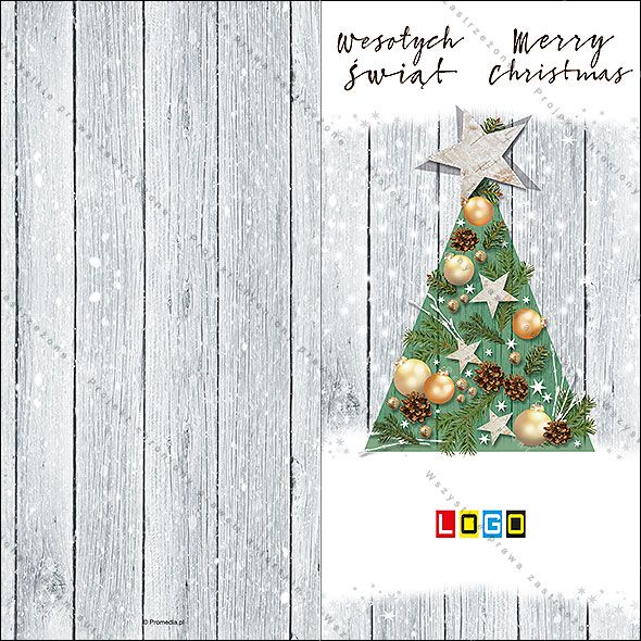 Projekt kartki świątecznej dla firm BN3-025 awers