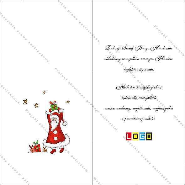 Projekt kartki świątecznej dla firm BN3-034rewers