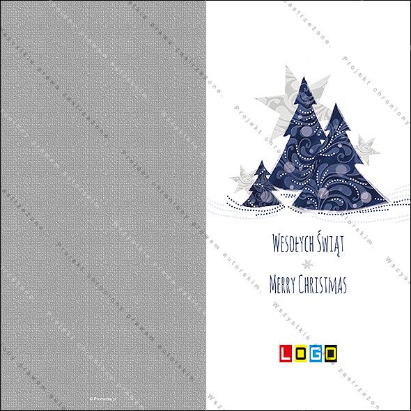 Projekt kartki świątecznej dla firm BN3-049 awers