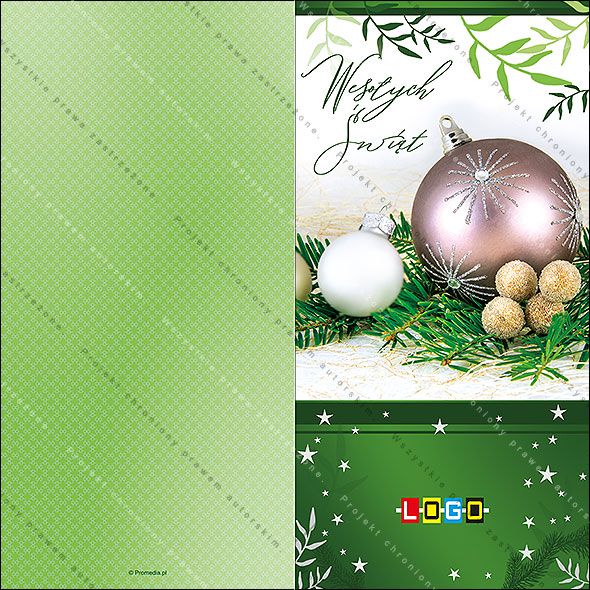 Projekt kartki świątecznej dla firm BN3-062 awers