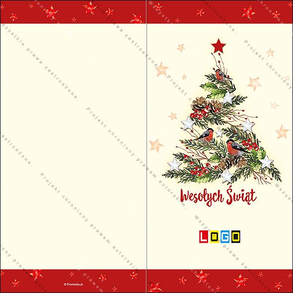 Projekt kartki świątecznej dla firm BN3-065 awers