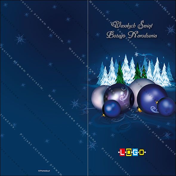 Projekt kartki świątecznej dla firm BN3-066 awers