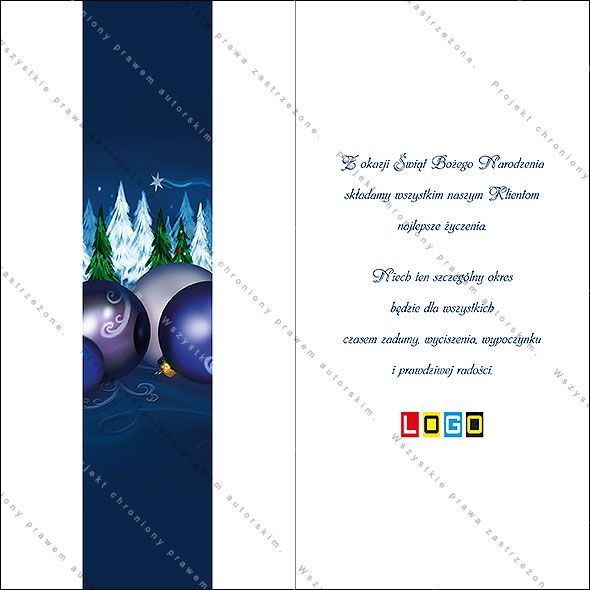 Projekt kartki świątecznej dla firm BN3-066rewers