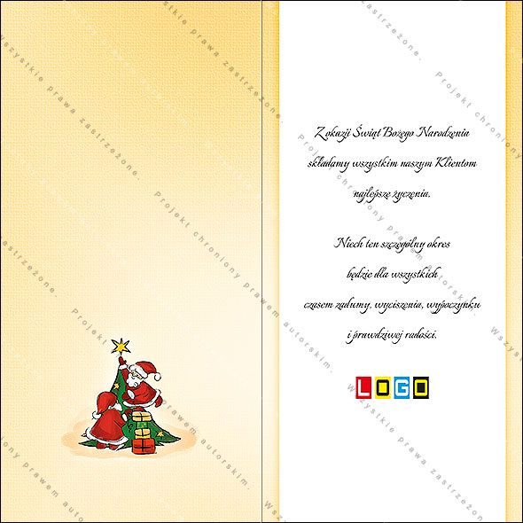 Projekt kartki świątecznej dla firm BN3-071rewers