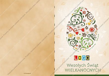 Projekt kartki wielkanocnej dla firm WN1-012 awers